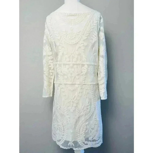 EXPRESS Lace Shift Dress with Slip Cream Color Size M - Picture 7 of 10